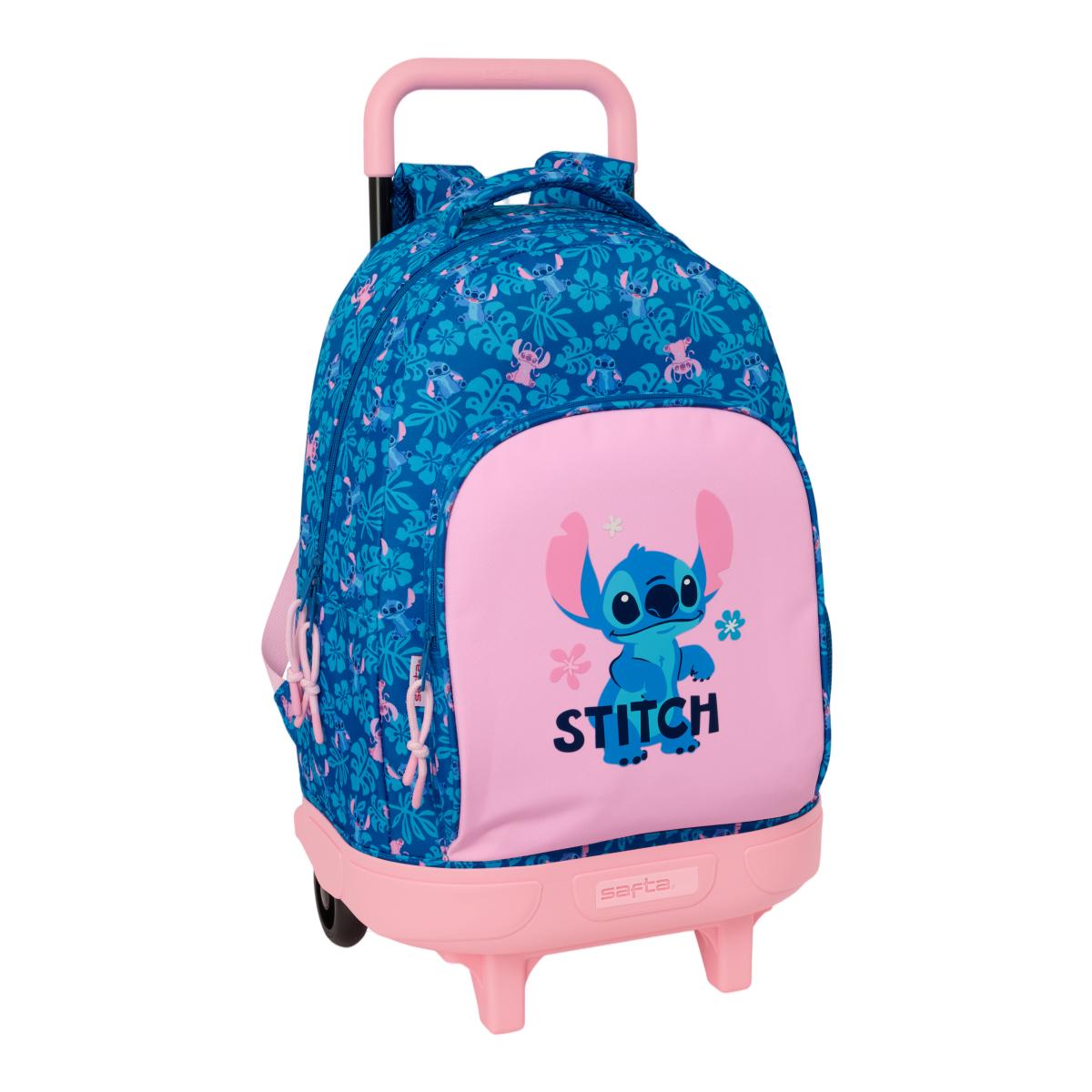 Imagen 0 de Mochila grande con ruedas compact extraible Stitch Safta azul marino