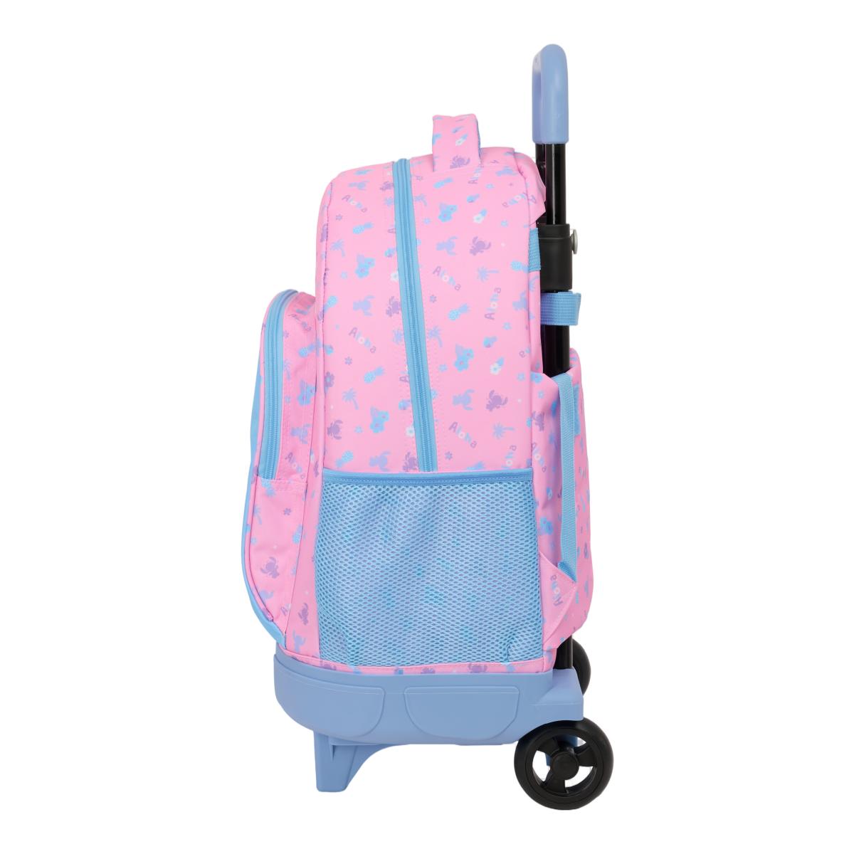 Mochila grande con ruedas compact extraible Stitch Safta rosa claro Rosa claro-3