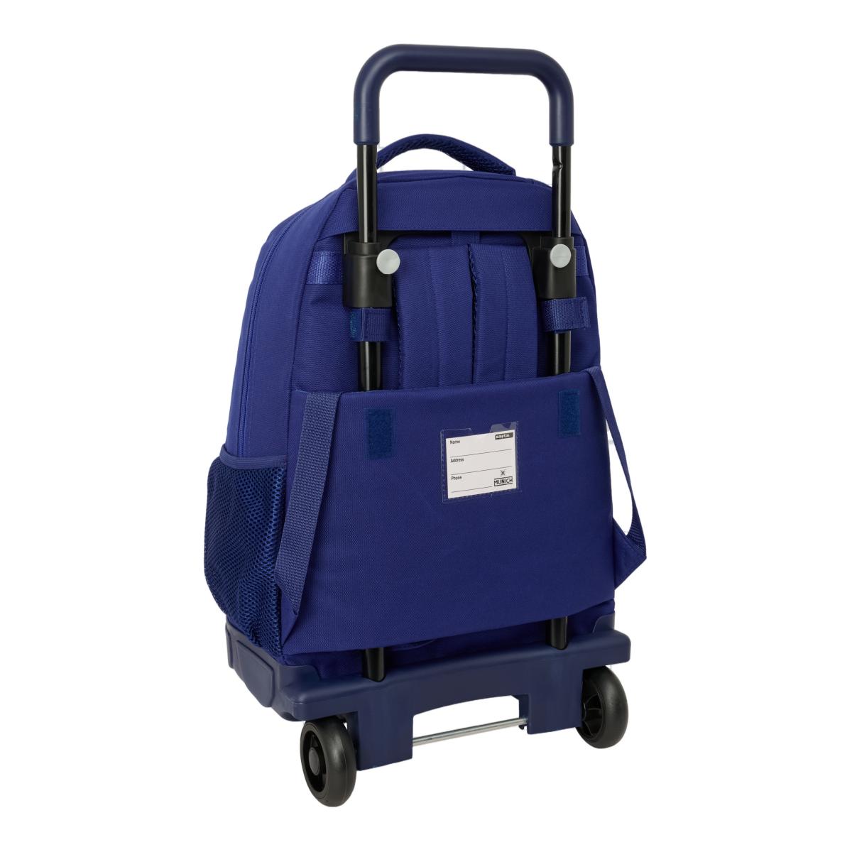 Mochila Grande com Rodas Compact Amovível Munich "Marino" - Azul Marinho Azul-marinho-2