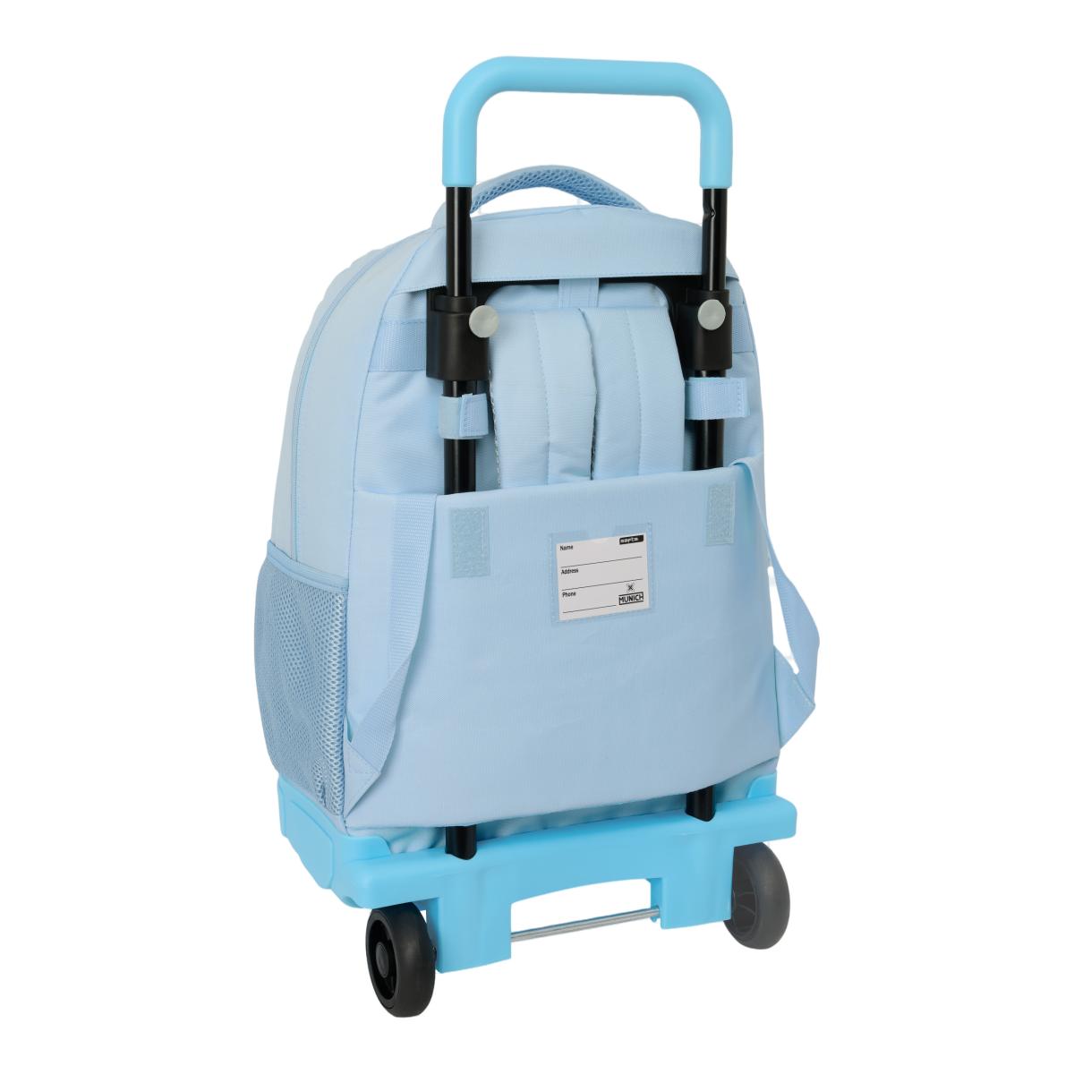 Mochila Grande com Rodas Compact Amovível Munich - Azul Celeste Azul-celeste-2