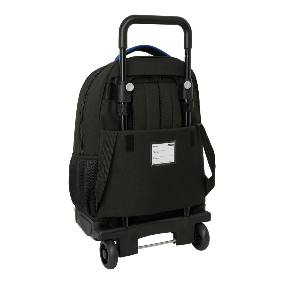 Mochila Grande com Rodas Compact Amovíveis Safta "Game Over" - Azul e Preto Azul / Preto-2