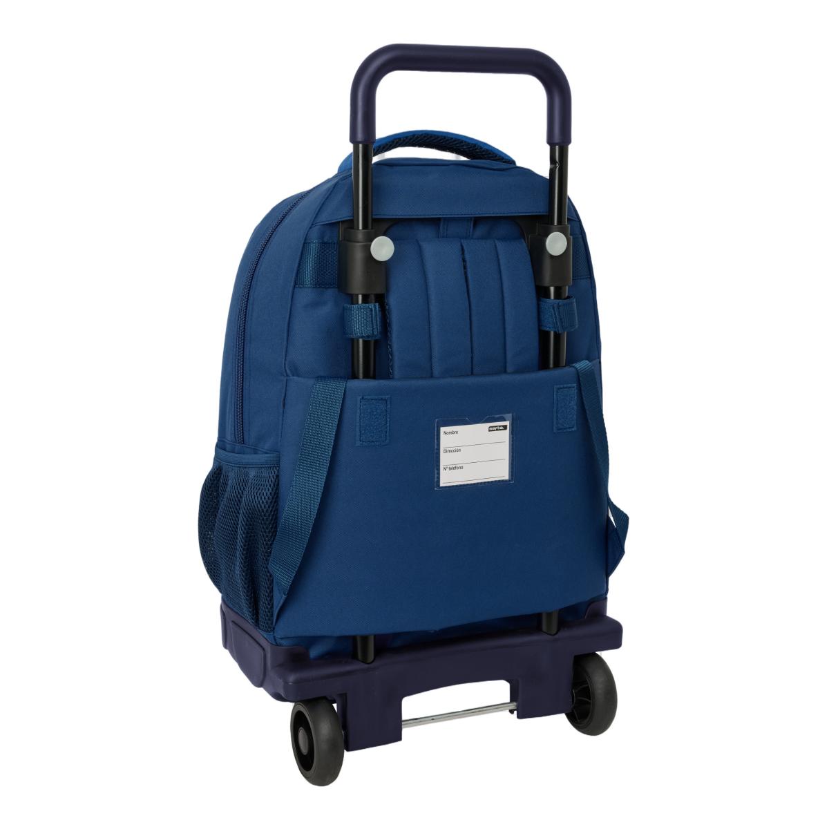 Mochila Grande com Rodas Compact Amovível Safta "Playing" - Azul Azul-2