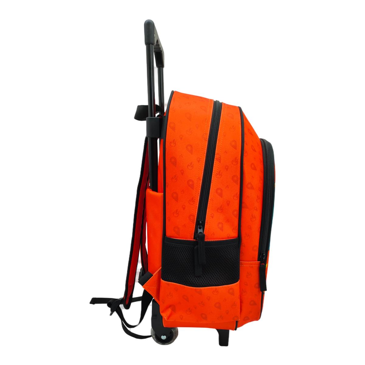 Conjunto Funcional 3 Pieças Trolley Basico mais Lancheira e Estojo Cilindrico Pokémon CyP Brands - Laranja Multicolor Verde / Multicolor-4
