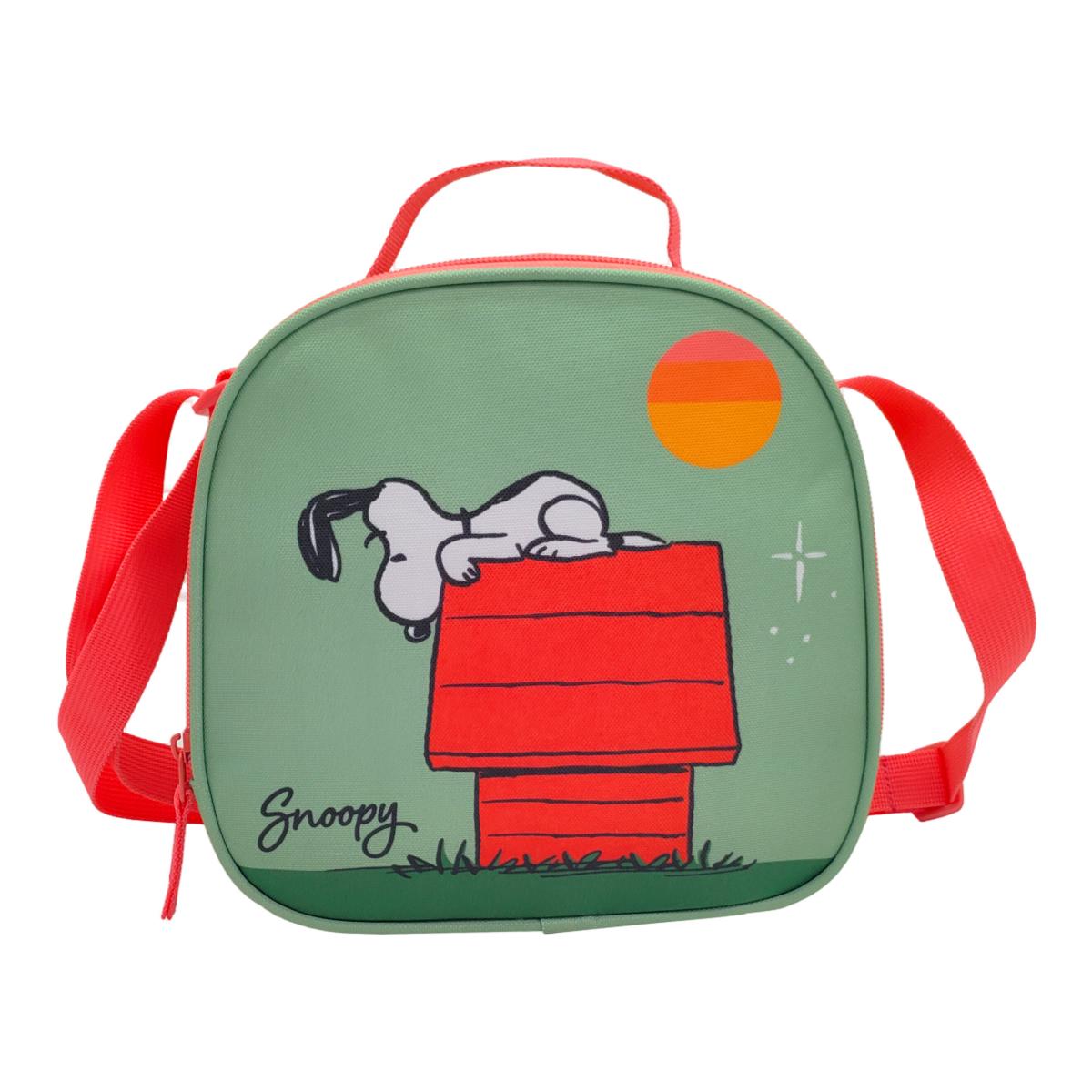 Conjunto Funcional 3 Peças Trolley Basico mais Lancheira e Estojo Cilindrico Snoopy CyP Brands - Verde Multicolor Verde / Multicolor-7