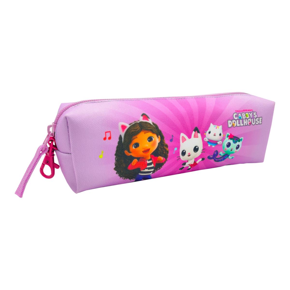 Conjunto Funcional 3 Peças Trolley Basico mais Lancheira e Estojo Cilindrico Gabby´s Dollhouse CyP Brands - Lilás Multicolor Verde / Multicolor-11
