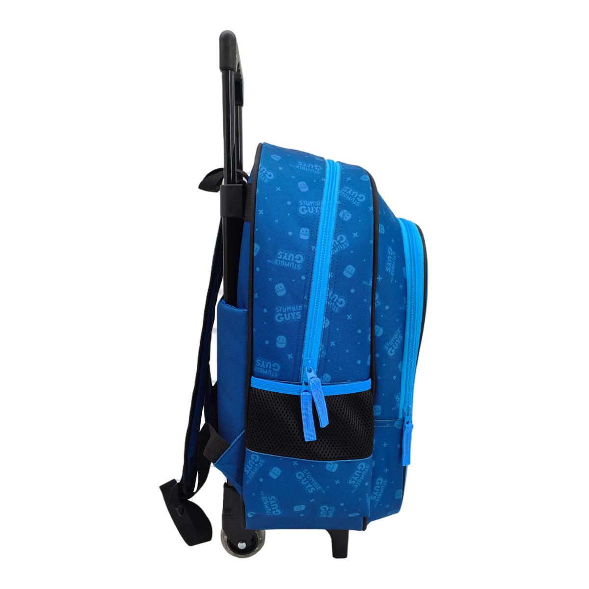Conjunto Funcional 3 Peças Trolley Basico mais Lancheira e Estojo Cilindrico Stumble Guys CyP Brands - Azul Multicolor Verde / Multicolor-4