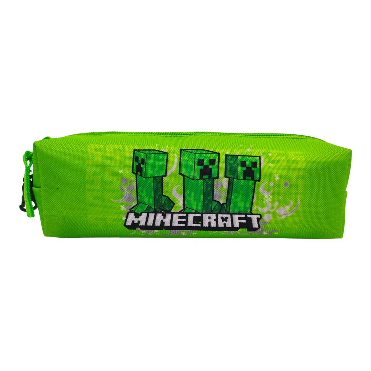 Conjunto Funcional 3 Peças Trolley Basico mais Lancheira e Estojo Cilindrico Minecraft CyP Brands - Verde Multicolor Verde / Multicolor-10