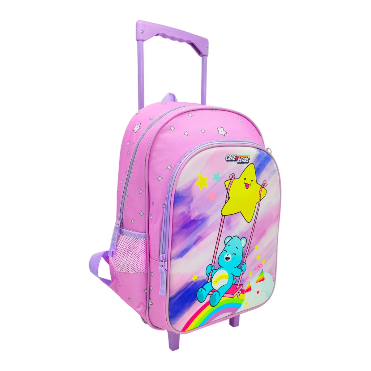 Conjunto Funcional 3 Peças Trolley Basico mais Lancheira e Estojo Cilindrico Care Bears CyP Brands - Malva Multicolor Verde / Multicolor-4