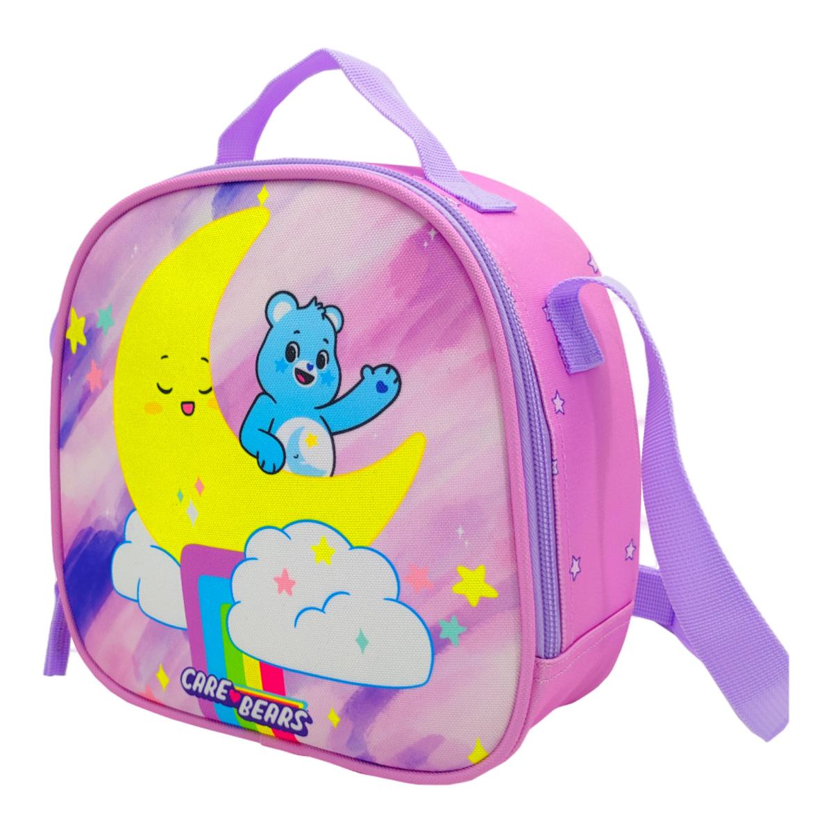 Conjunto Funcional 3 Peças Trolley Basico mais Lancheira e Estojo Cilindrico Care Bears CyP Brands - Malva Multicolor Verde / Multicolor-10