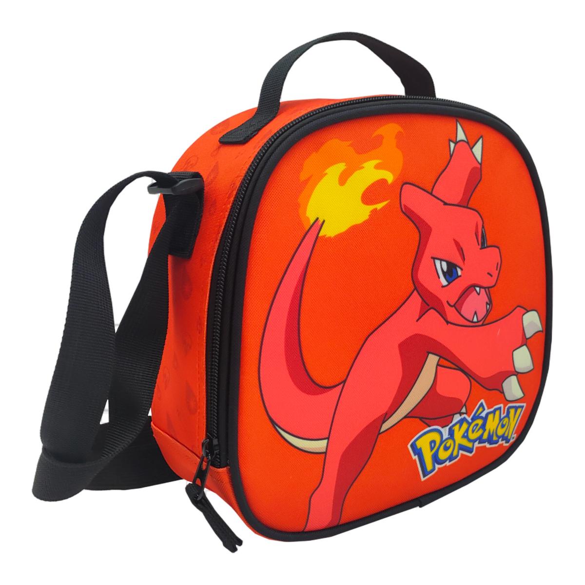 Conjunto Compacto 3 Peças Trolley Basico mais Lancheira e Estojo Cilindrico Pokémon CyP Brands - Laranja Multicolor Laranja / Multicolor-7