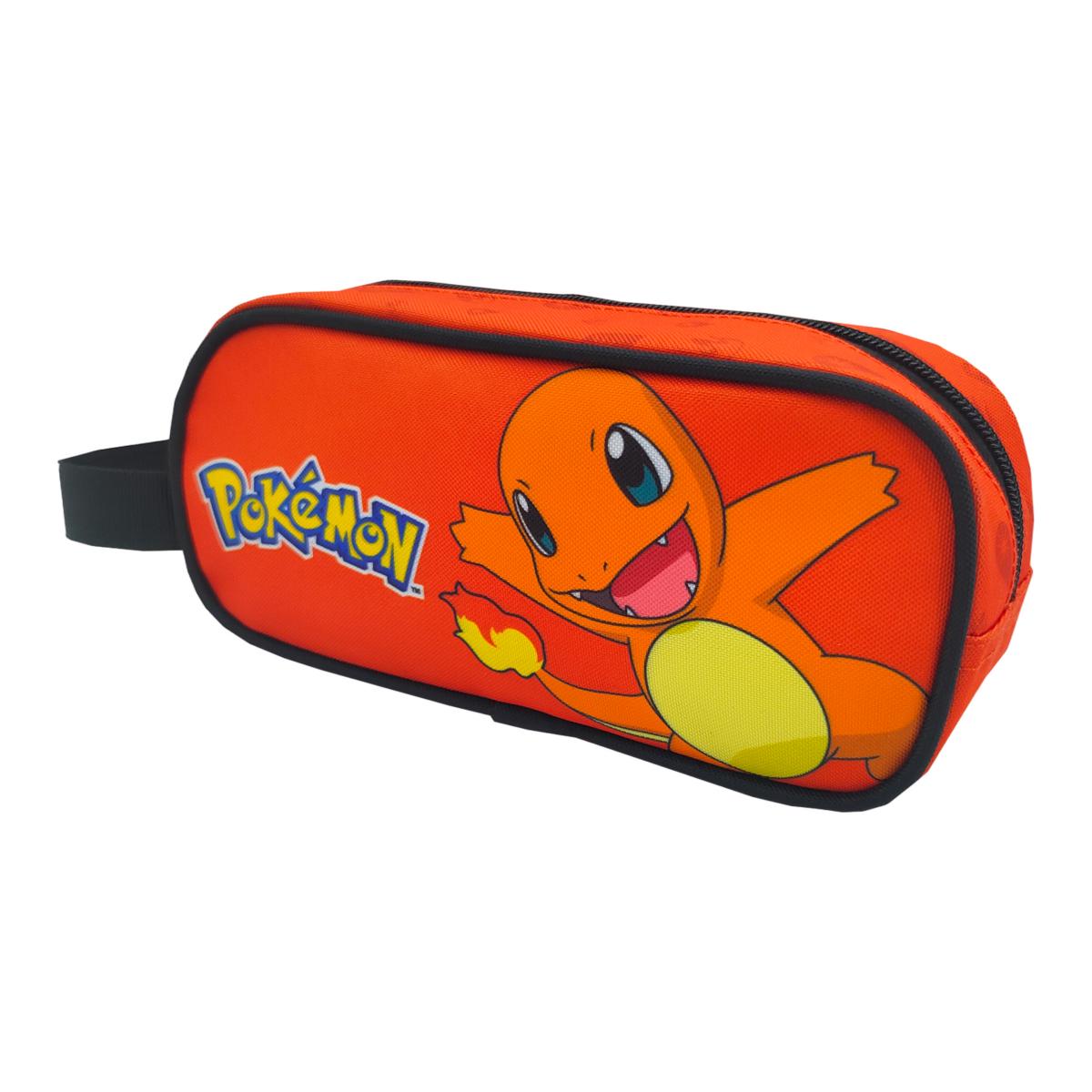 Conjunto Compacto 3 Peças Trolley Basico mais Lancheira e Estojo Cilindrico Pokémon CyP Brands - Laranja Multicolor Laranja / Multicolor-11