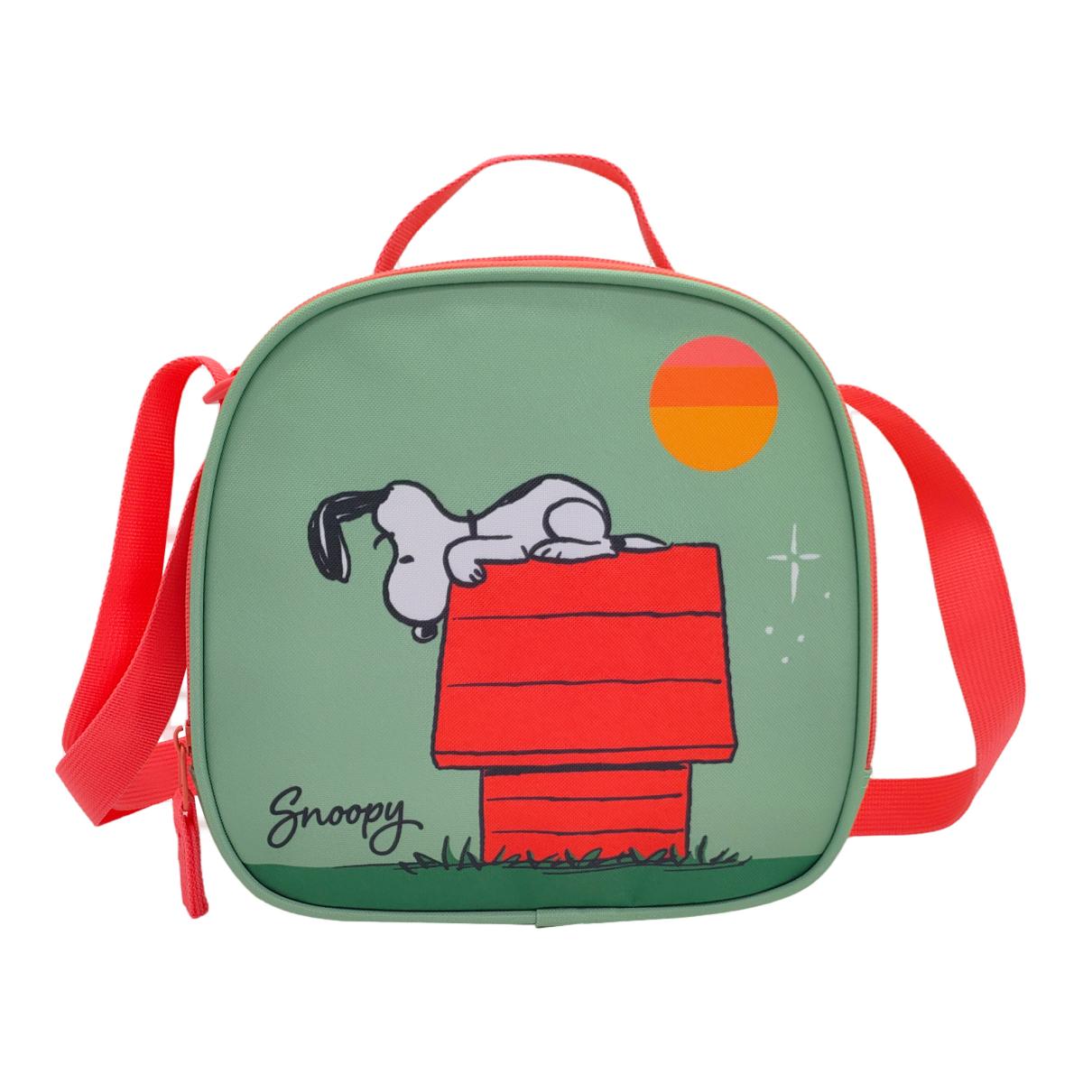 Conjunto Compacto 3 Peças Trolley Basico mais Lancheira e Estojo Cilindrico Snoopy CyP Brands - Verde Multicolor Verde / Multicolor-7