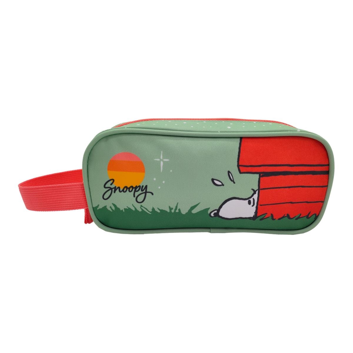 Conjunto Compacto 3 Peças Trolley Basico mais Lancheira e Estojo Cilindrico Snoopy CyP Brands - Verde Multicolor Verde / Multicolor-10