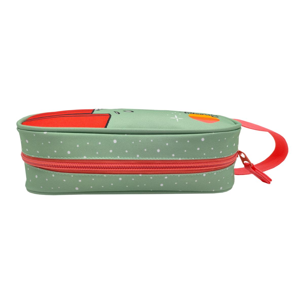 Conjunto Compacto 3 Peças Trolley Basico mais Lancheira e Estojo Cilindrico Snoopy CyP Brands - Verde Multicolor Verde / Multicolor-11