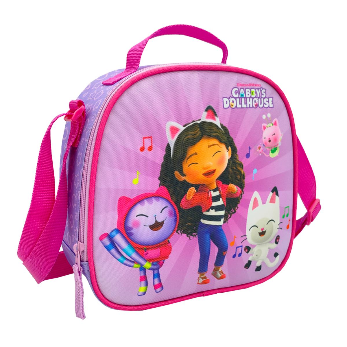 Set compacto 3 piezas trolley basico mas bolsa de merienda mas portatodo cilindrico Gabby´s Dollhouse CyP Brands lila multicolor Lila / Multicolor-8