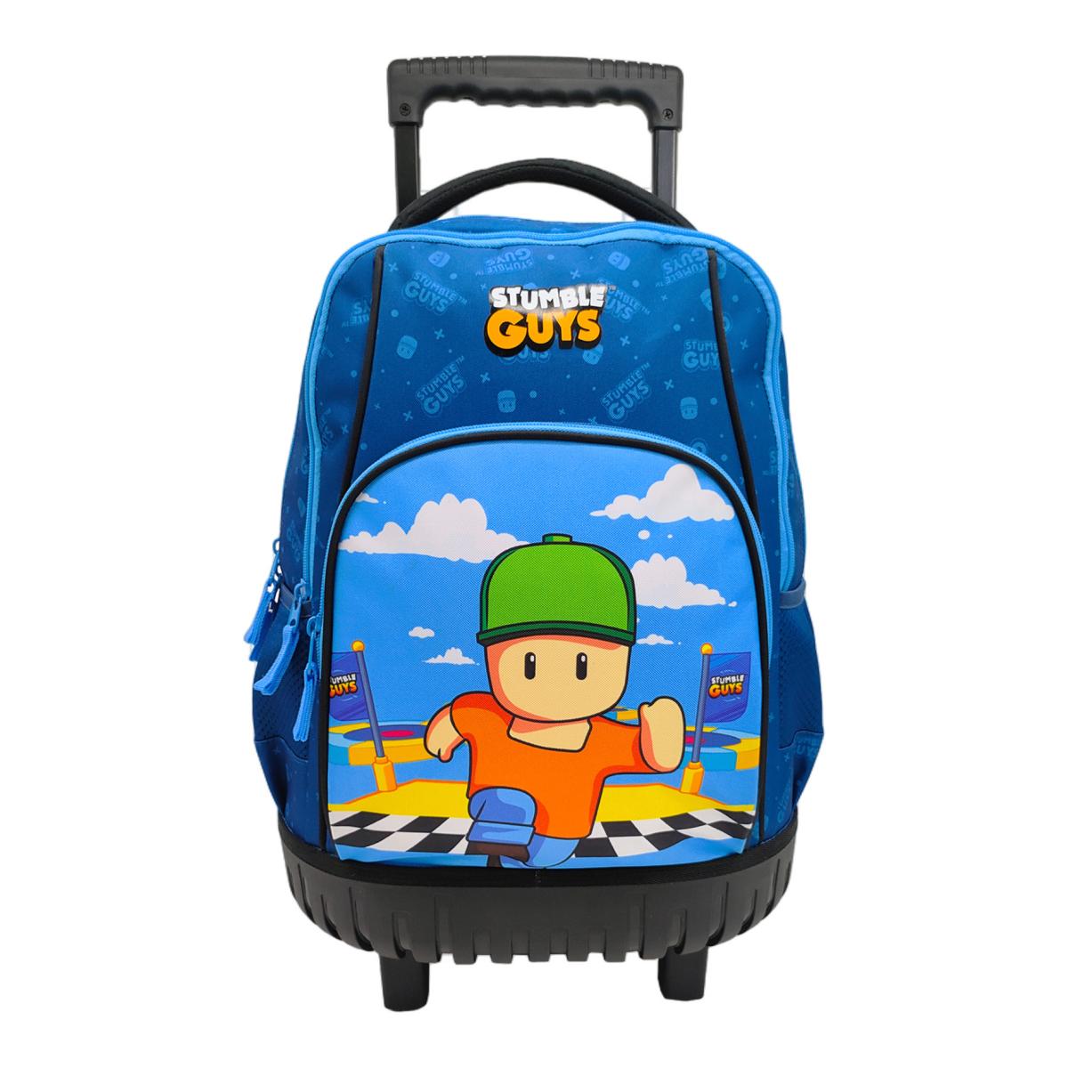 Set compacto 3 piezas trolley basico mas bolsa de merienda mas portatodo cilindrico Stumble Guys CyP Brands azul multicolor Azul / Multicolor-3