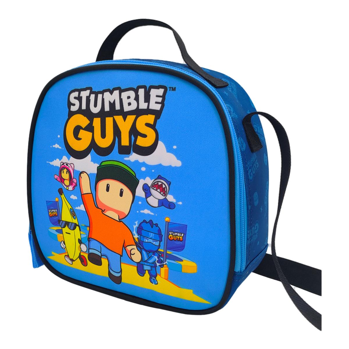Set compacto 3 piezas trolley basico mas bolsa de merienda mas portatodo cilindrico Stumble Guys CyP Brands azul multicolor Azul / Multicolor-9
