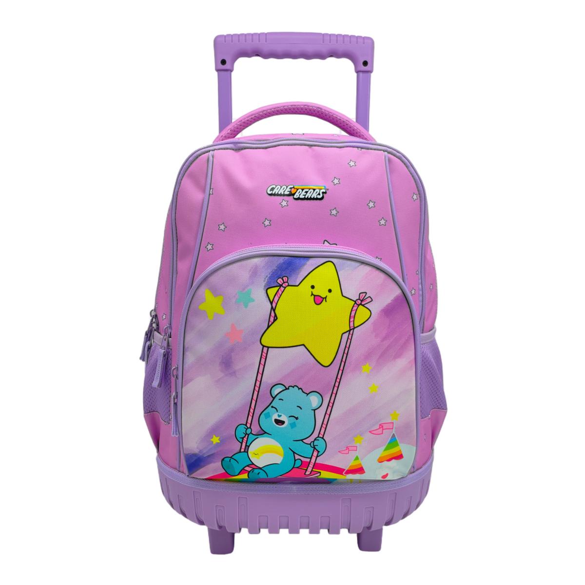 Conjunto Compacto 3 Peças Trolley Basico mais Lancheira e Estojo Cilindrico Care Bears CyP Brands - Malva Multicolor Malva-2