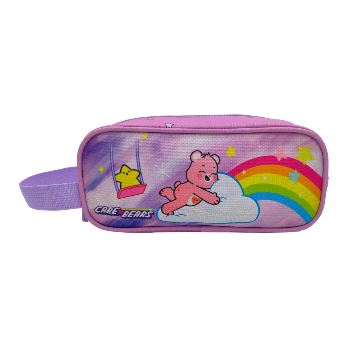 Conjunto Compacto 3 Peças Trolley Basico mais Lancheira e Estojo Cilindrico Care Bears CyP Brands - Malva Multicolor Malva-9