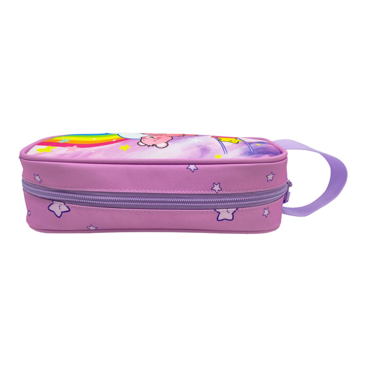 Conjunto Compacto 3 Peças Trolley Basico mais Lancheira e Estojo Cilindrico Care Bears CyP Brands - Malva Multicolor Malva-11
