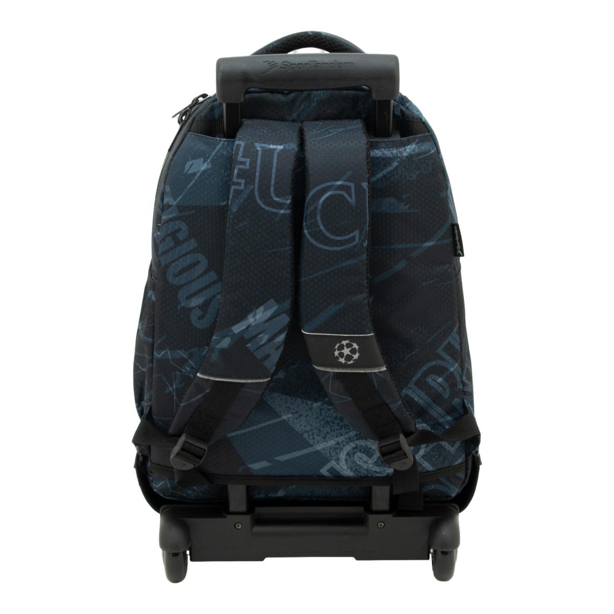 Carro desmontable con base reforzada y resistente Silver Champions League negro y azul Negro-2