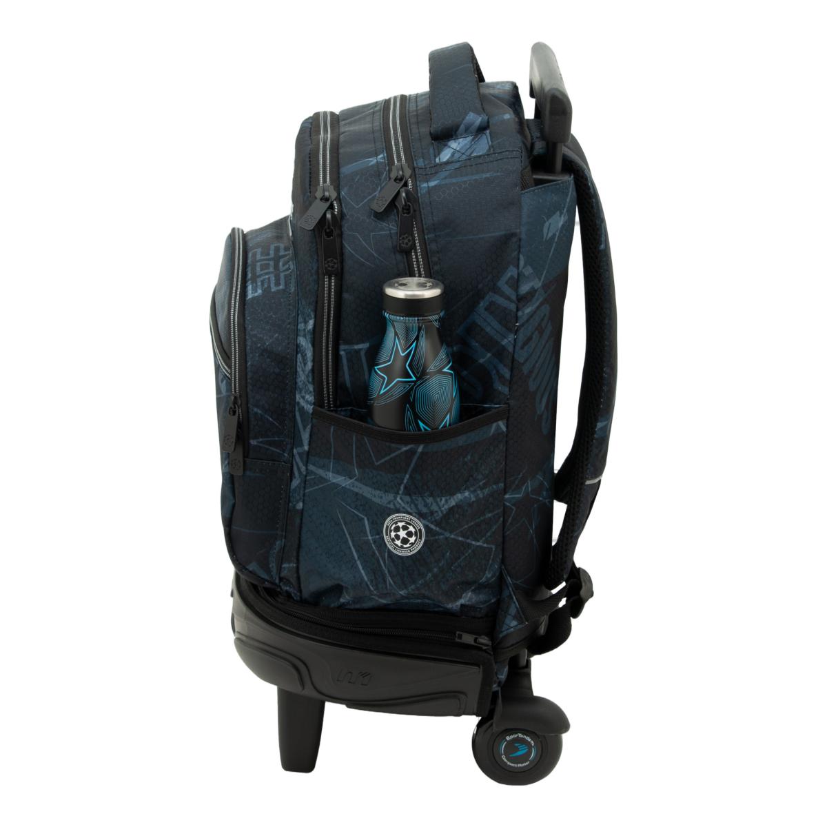 Carro desmontable con base reforzada y resistente Silver Champions League negro y azul Negro-3