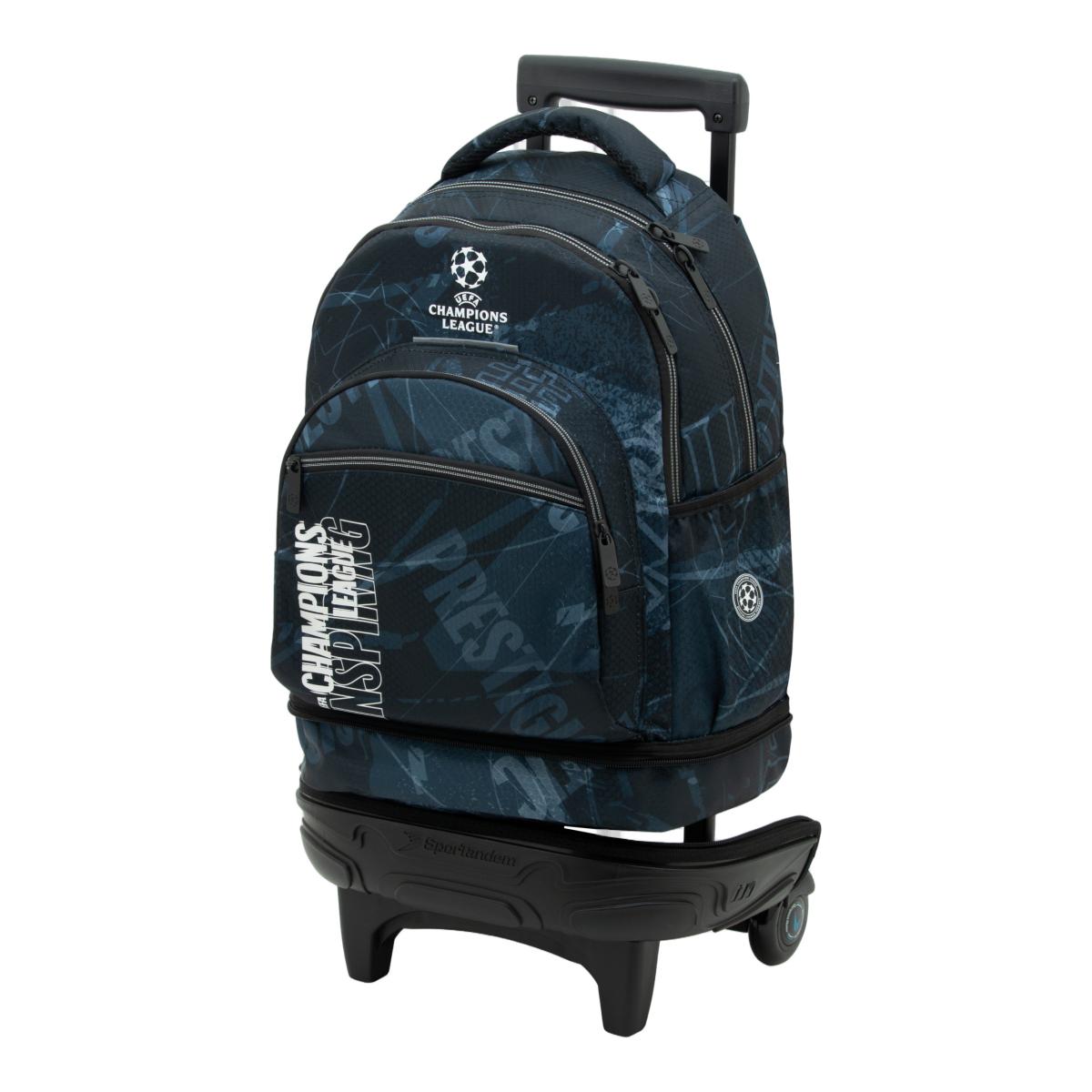 Carro desmontable con base reforzada y resistente Silver Champions League negro y azul Negro-5