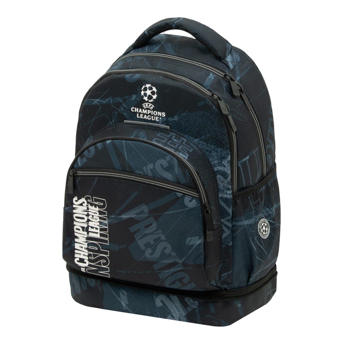 Carro desmontable con base reforzada y resistente Silver Champions League negro y azul Negro-7