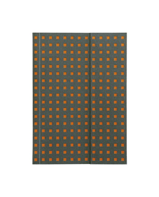 Bloco de linhas B6 Quadrado cinzento sobre laranja Cinzento / Laranja-1