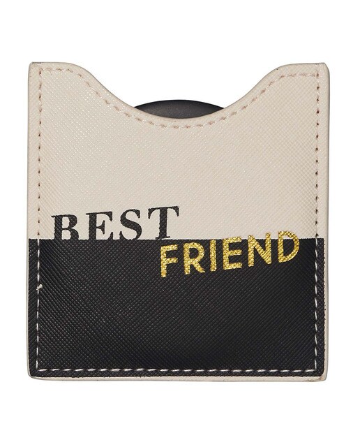 Espelho de bolso Best Friend bege, preto e dourado Preto / Bege-1