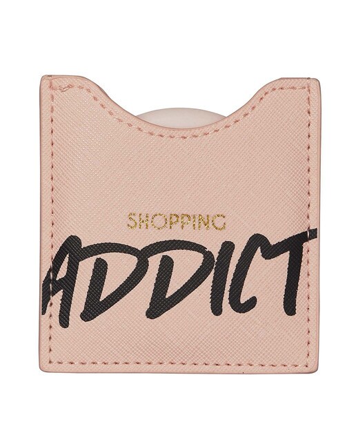 Espelho de bolso Shopping Addict rosa, preto e dourado Rosa-1