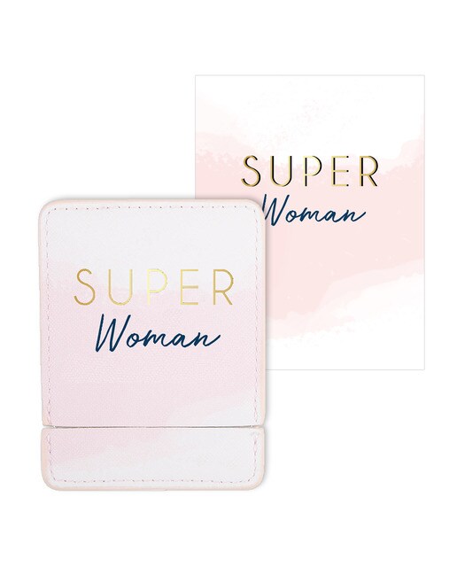 Cartão Espelho Super Woman - Rosa Rosa / Branco-1