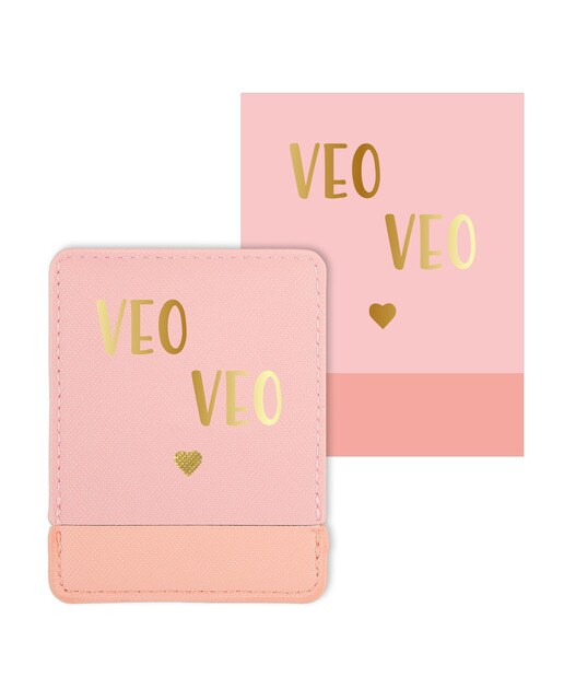 Cartão Espelho Vejo Vejo - Rosa Rosa / Dourado-1