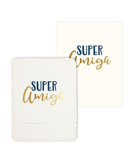 Cartão Espelho Super Amiga - Branco Branco / Dourado-1
