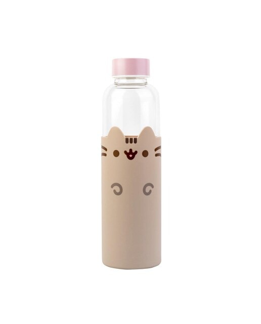 Garrafa Cristal Pusheen - Bege Bege / Rosa-1