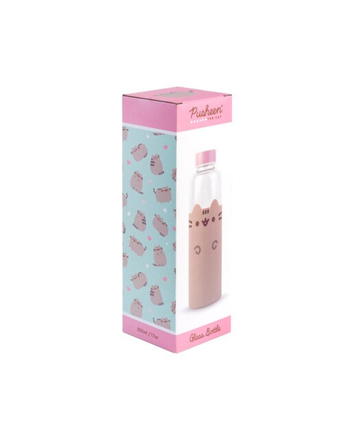 Garrafa Cristal Pusheen - Bege Bege / Rosa-3