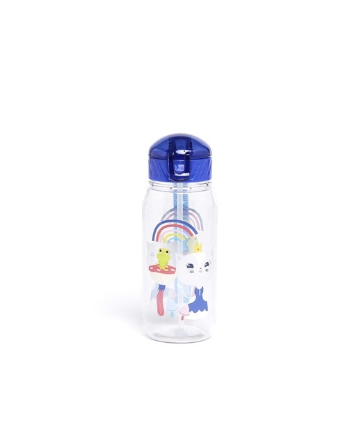 Botella infantil personaje Kids Gatita Princesa con rana Draeger Azul-1