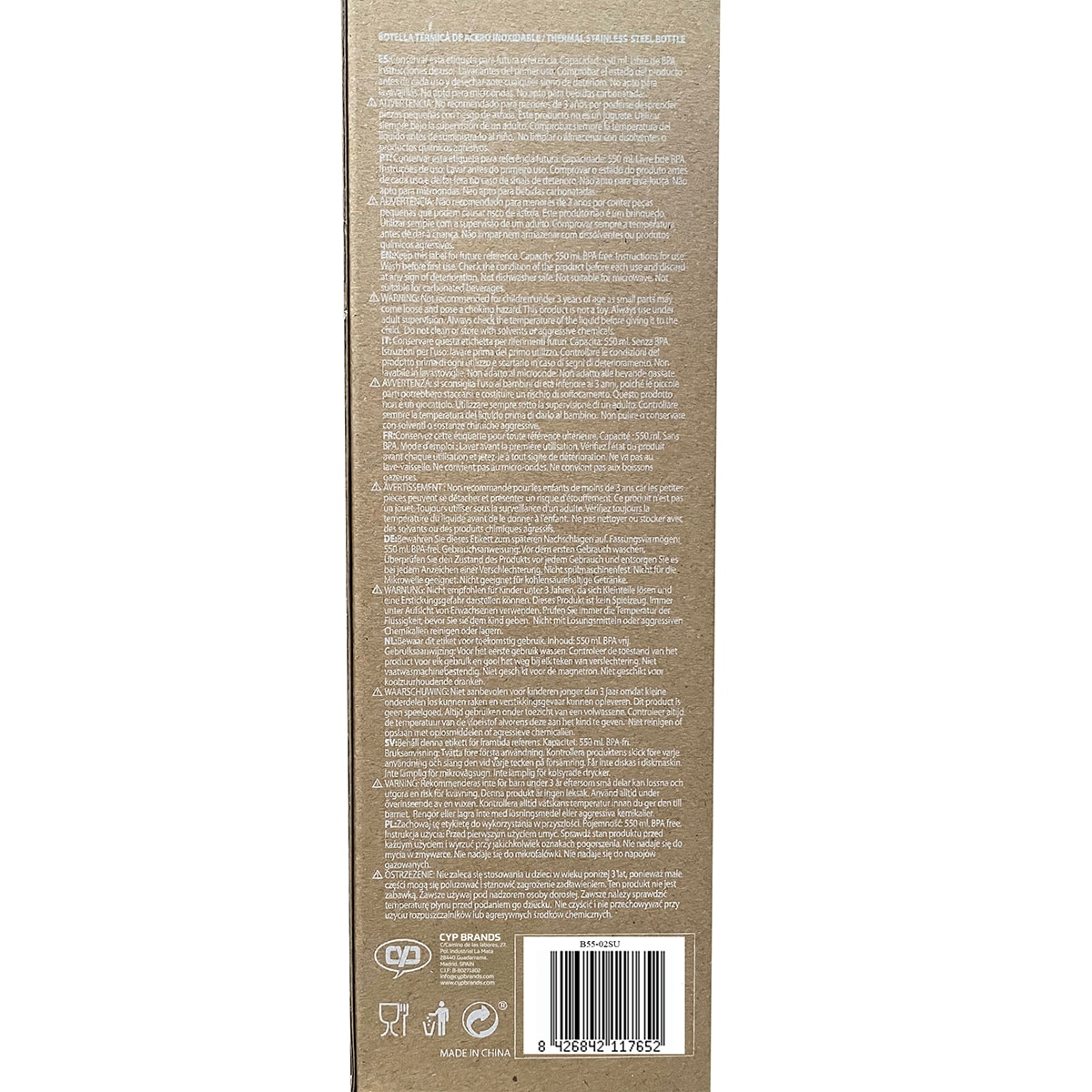 Garrafa de aço 550 ml Superman CyP Brands branco multicolorido Branco / Multicolor-7