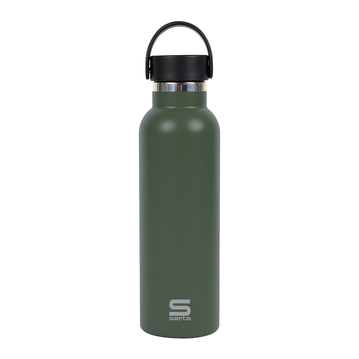 Imagem 0 de Garrafa Termo com Exterior em Borracha 600 ml Safta Verde Camo
