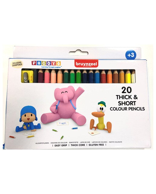Imagem 0 de Conjunto de Vinte Lápis de Cor Curtos Pocoyo - Multicolor