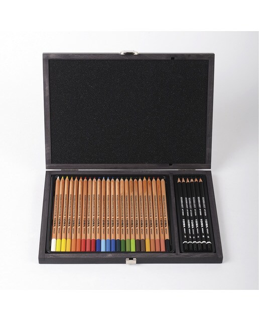 Caja de madera 30 unidades Rembrandt Polycolor + Art Design Lyra 1
