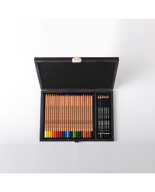 Caja de madera 30 unidades Rembrandt Polycolor + Art Design Lyra 2