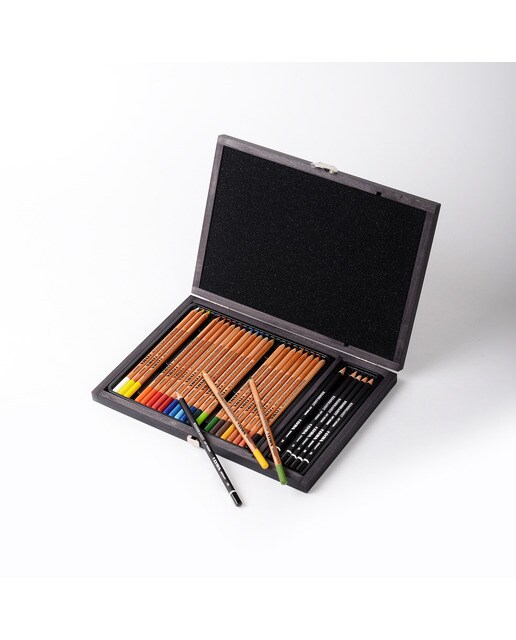 Caja de madera 30 unidades Rembrandt Polycolor + Art Design Lyra 3
