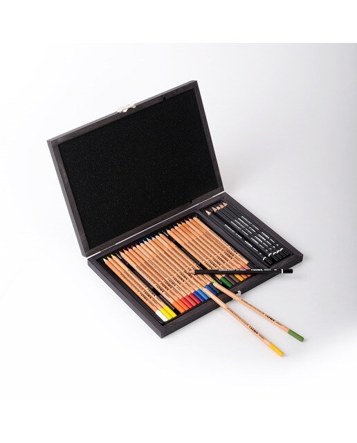 Caja de madera 30 unidades Rembrandt Polycolor + Art Design Lyra 4