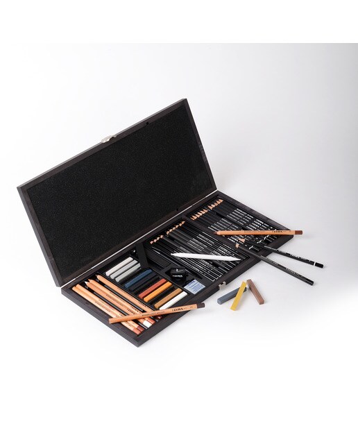 Caja de madera 47 unidades set de dibujo Lyra 3