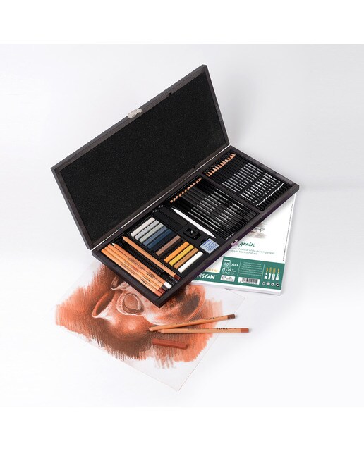 Caja de madera 47 unidades set de dibujo Lyra 5