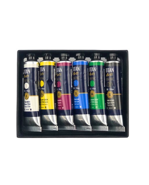 Conjunto de 6 Tubos Óleo Extrafino 20 ml - Cores Primárias Multicolor-2