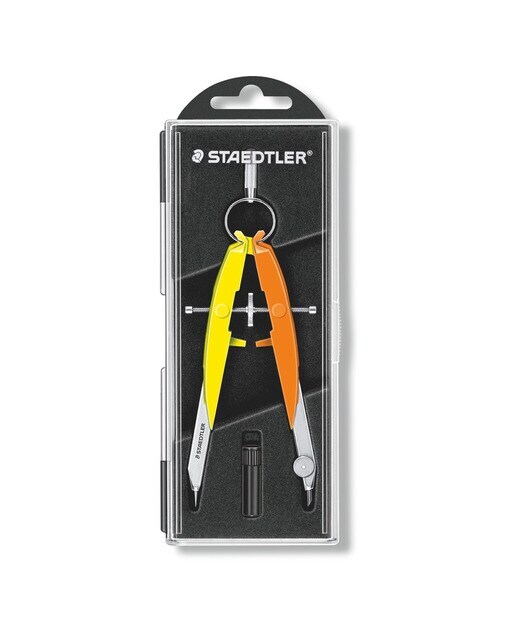Compás Metálico de Precisión Compases Mars 556 Staedtler Naranja y Amarillo Neón