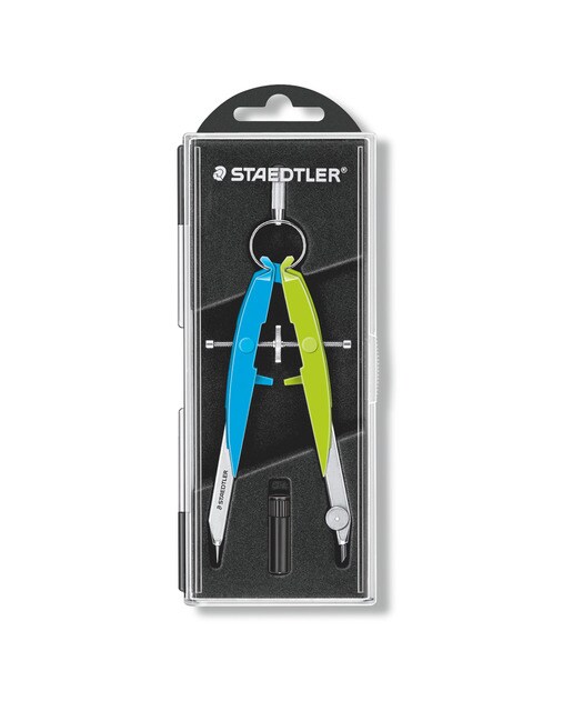 Imagem 0 de Compasso Metálico de Precisão Compassos Mars 556 Staedtler Azul e Verde Néon