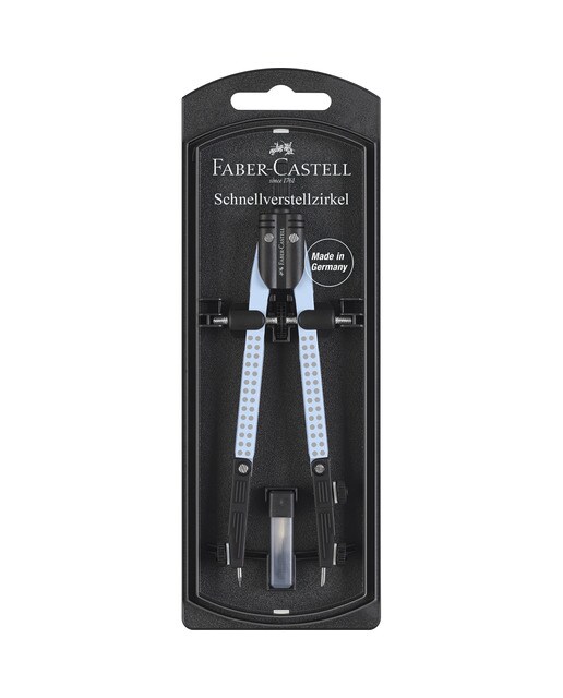 Imagen 0 de Compás de ajuste rápido con dos patas articuladas Faber-Castell sky blue